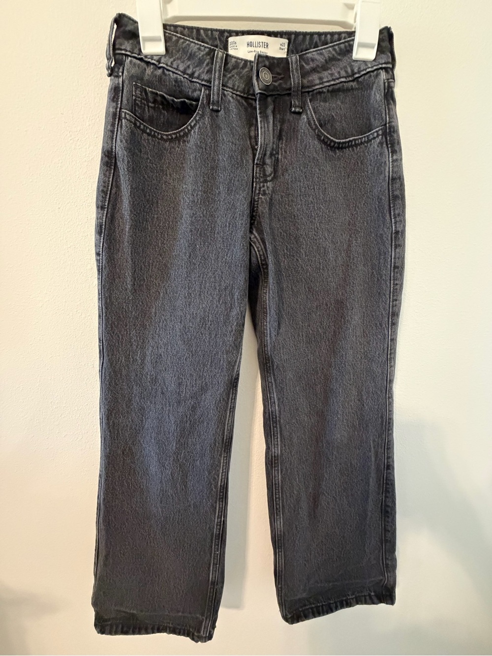 Hollister Co. Women’s Grey and Black Low Rise Baggy Jeans 000S